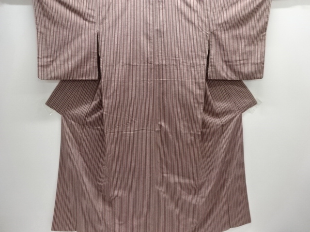 JAPANESE KIMONO / ANTIQUE STRIPED TSUMUGI KIMONO
